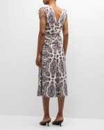 Image 3 of 6: Veronica Beard Zia Ruched A-Line Midi Dress