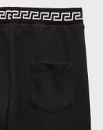 Image 3 of 3: Versace Boy's Greca Trim Striped Joggers, Size 8-14