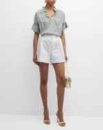 Image 5 of 5: Finley Crosby Ruffle Geometric-Print Top