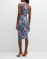 Image 4 of 6: Chiara Boni La Petite Robe Ruched Asymmetric Bodycon Midi Dress