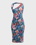 Image 1 of 6: Chiara Boni La Petite Robe Ruched Asymmetric Bodycon Midi Dress