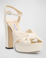 Image 5 of 6: Jimmy Choo Heloise Leather Ankle-Strap Platform Sandals