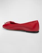 Image 3 of 6: Jimmy Choo Elme Leather Bow Ballerina Flats