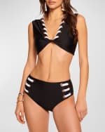 Image 1 of 3: Ramy Brook Marjorie Lace-Up Bikini Bottoms