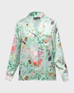 Image 1 of 6: Karen Mabon Spa Day Printed Cropped Pajama Set