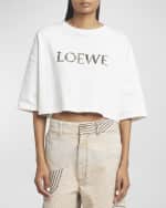 Image 2 of 4: Loewe x Paula Ibiza Raffia Logo Crop T-Shirt