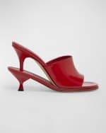 Image 1 of 6: Jacquemus Les Doubles Mules Patent Sandals