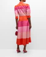 Image 4 of 6: Essentiel Antwerp Faleigh Striped Cotton Midi Shirtdress