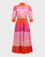 Image 1 of 6: Essentiel Antwerp Faleigh Striped Cotton Midi Shirtdress