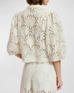 Image 3 of 5: Essentiel Antwerp Fuddie Broderie Anglaise Puff-Sleeve Shirt