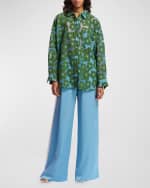 Image 4 of 4: Essentiel Antwerp Festivity Two-Tone Embroidered Cotton Shirt