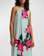 Image 4 of 4: Essentiel Antwerp Fotshot Neck-Tie Floral Sleeveless Halter Maxi Dress