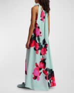 Image 3 of 4: Essentiel Antwerp Fotshot Neck-Tie Floral Sleeveless Halter Maxi Dress