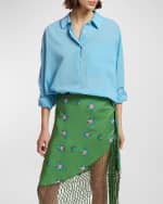 Image 5 of 5: Essentiel Antwerp Fioretto Embroidered Front-Tie Mini Fringe Skirt