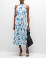 Image 2 of 6: Essentiel Antwerp Famerica Smocked Halter Sleeveless Midi Dress