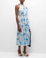 Image 5 of 6: Essentiel Antwerp Famerica Smocked Halter Sleeveless Midi Dress