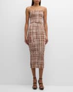 Image 5 of 7: DOROTHEE SCHUMACHER Checked Statement Smocked Crop Top