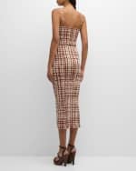 Image 3 of 7: DOROTHEE SCHUMACHER Checked Statement Smocked Crop Top