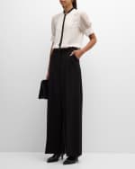 Image 2 of 6: DOROTHEE SCHUMACHER Pleated Beauty Stud-Embellished Silk Blouse