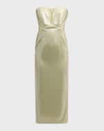 Image 1 of 6: Roland Mouret Strapless Sequin Midi Dress