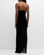 Image 3 of 6: Roland Mouret Strapless Velvet Column Gown