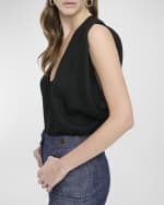 Image 4 of 4: CALLAS Milano Simone Sleeveless Draped Top