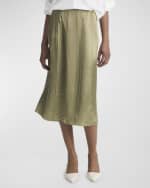 Image 1 of 4: Vince Crushed Satin Straight Midi Skirt