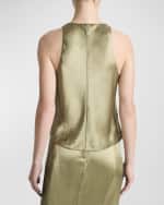 Image 2 of 3: Vince Crossover V-Neck Crushed Satin Tank Top