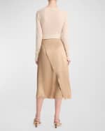 Image 2 of 4: Vince Draped D-Ring Midi Wrap Skirt