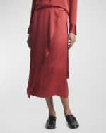Image 1 of 4: Vince Draped D-Ring Midi Wrap Skirt