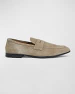 Image 1 of 5: Bruno Magli Men's Lastra Suede Penny Loafers