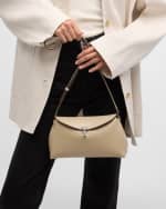 Image 3 of 6: Toteme T-Lock Leather Clutch Bag