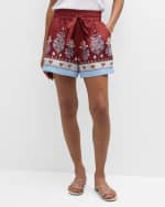 Image 2 of 6: A.L.C. Emmett Printed Linen Shorts