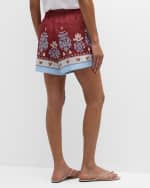Image 4 of 6: A.L.C. Emmett Printed Linen Shorts