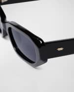 Image 3 of 5: KIMEZE Ore Black Acetate Rectangle Sunglasses