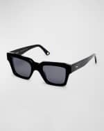 Image 4 of 4: KIMEZE Mahi Black Acetate Square Sunglasses