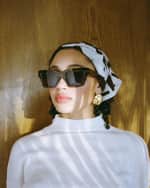 Image 5 of 5: KIMEZE Mahi Havana Acetate Square Sunglasses