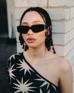 Image 5 of 5: KIMEZE Concept 2 Black Acetate Cat-Eye Sunglasses