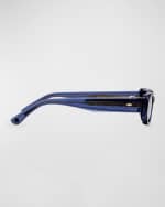 Image 2 of 4: KIMEZE Ore Blue Acetate Rectangle Sunglasses