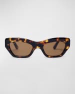Image 1 of 5: KIMEZE Concept 3 Havana Acetate Cat-Eye Sunglasses