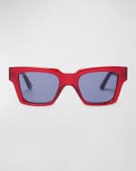 Image 1 of 4: KIMEZE Mahi Red Acetate Square Sunglasses