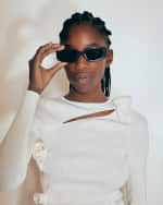 Image 5 of 5: KIMEZE Concept 2 Brown Acetate Cat-Eye Sunglasses