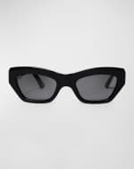 Image 1 of 5: KIMEZE Concept 3 Black Acetate Cat-Eye Sunglasses