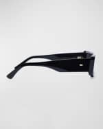 Image 2 of 5: KIMEZE Concept 1 Black Acetate Cat-Eye Sunglasses