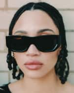 Image 5 of 5: KIMEZE Concept 1 Black Acetate Cat-Eye Sunglasses