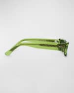 Image 2 of 5: KIMEZE Ore Green Acetate Rectangle Sunglasses