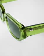 Image 3 of 5: KIMEZE Ore Green Acetate Rectangle Sunglasses