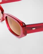 Image 3 of 5: KIMEZE Ore Pink Acetate Rectangle Sunglasses