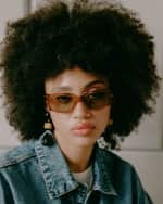 Image 5 of 5: KIMEZE Concept 2 Brown Acetate Cat-Eye Sunglasses