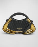 Image 1 of 6: Balmain Jolie Madam Small Top-Handle Bag in Quilted Faux Leather